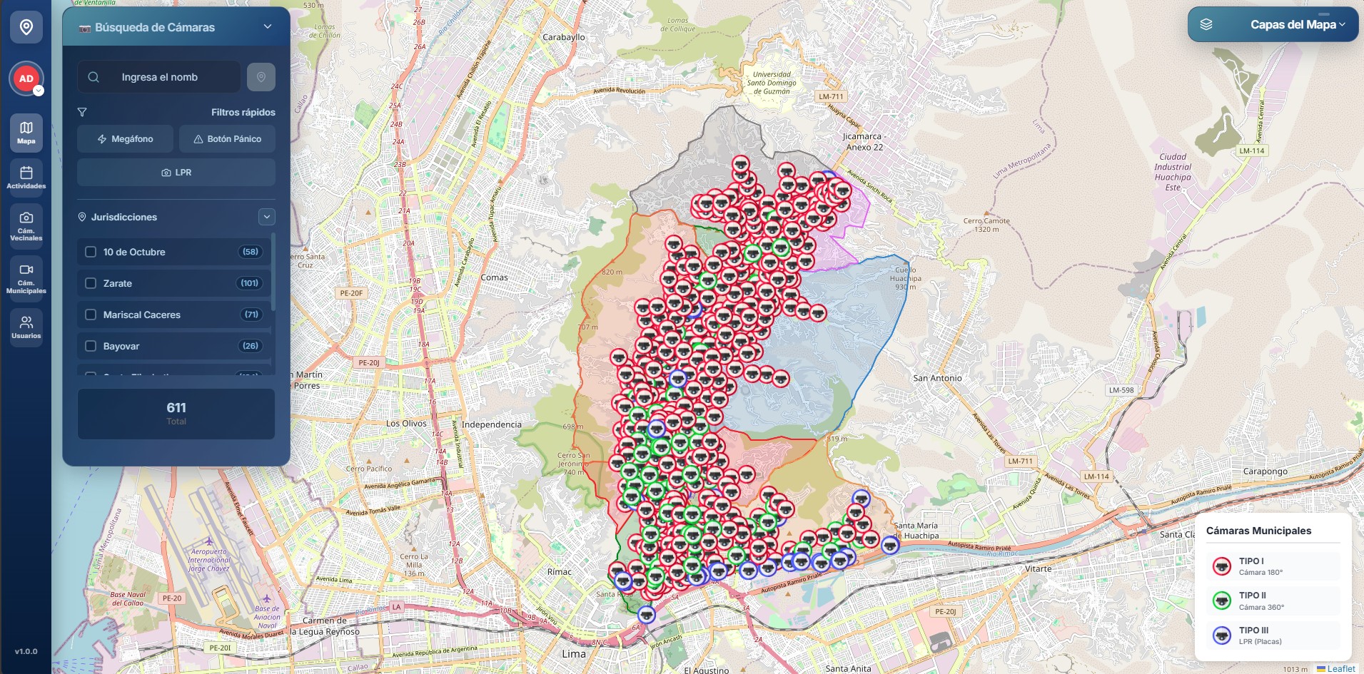 El operador abre el mapa